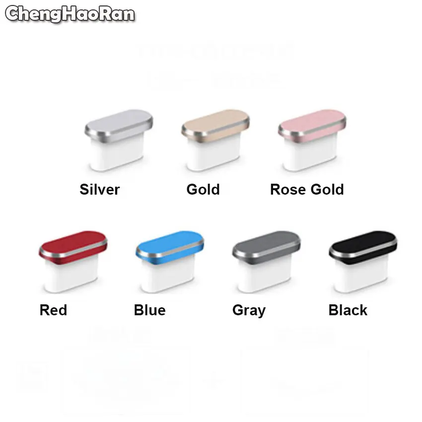 ChengHaoRan Type-C Dust Plug USB Charging Port Protector Metal Cover for Samsung Huawei P10 P20 P30 Pro Smart Phone Accessories