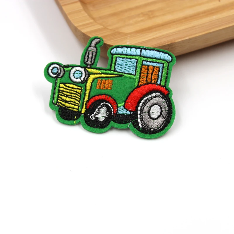 10pcs Cartoon Truck Patches Iron On Sew On Embroidery Transportation Stickers DIY Badge Fabric Appliques For Coats Jeans Bags