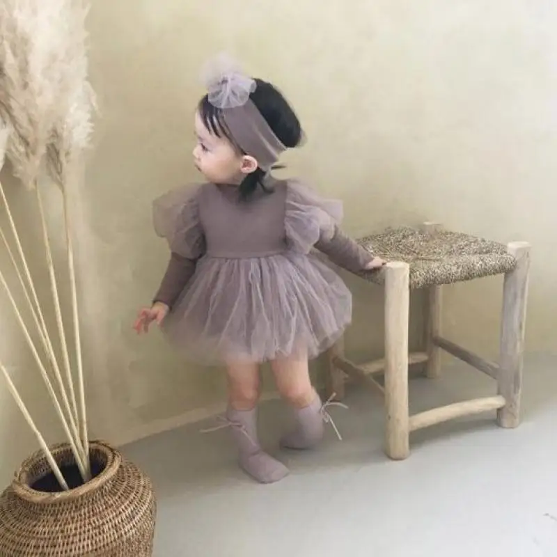 Baby Girl Bodysuit Newborn Princess Baby Dress For Girl 1st Birthday Party Wedding Infant Baby Girl Clothes Cotton Baptism Dress