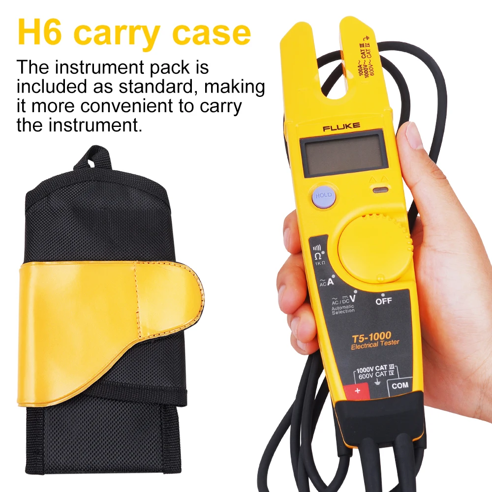 Brand New FLUKE T5-1000 1000 Voltage Continuity Current Electrical Digital Clamp Meter Tester with a soft carried