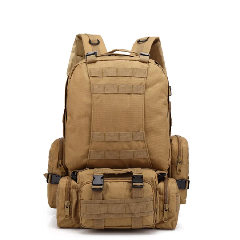 

55L Tactical Mountaineering Bag Multifunctional Outdoor Camouflage Backpack Combination Bag Travel Bag Mask Backpack