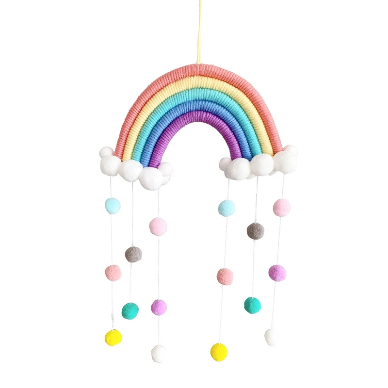 

Home Hanging Decoration Macrame Rainbow Wall Decor Colorful Handmade Ornaments with Tassel for Room Kawaii Bedroom Dream Catcher