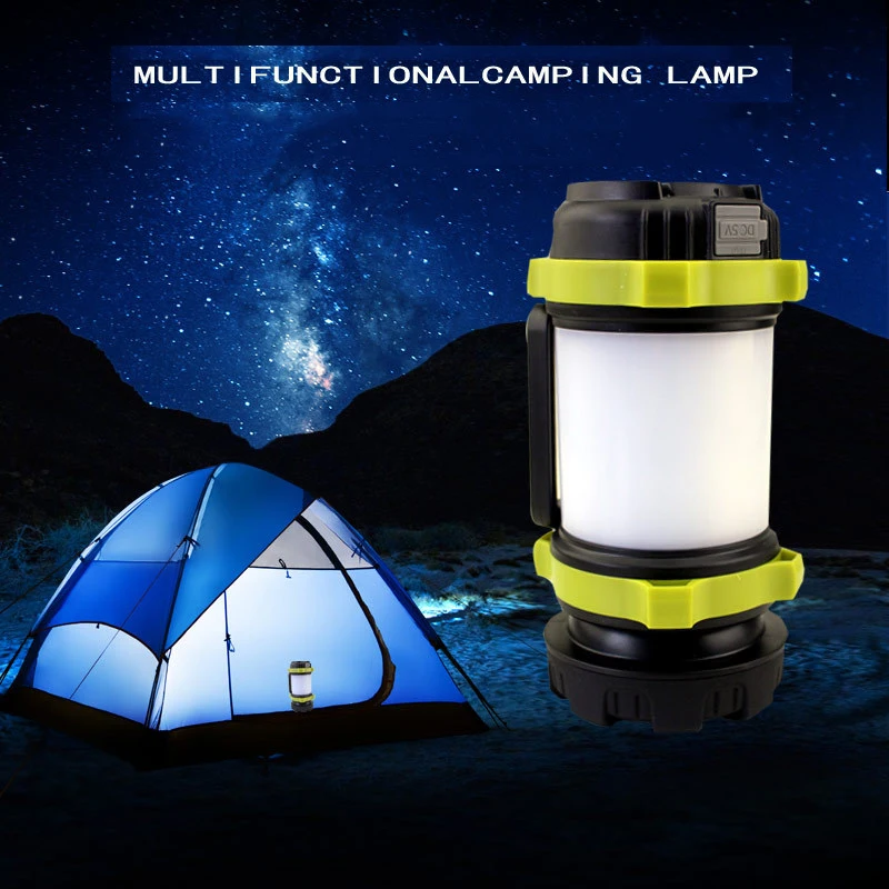 D2 LED Camping Light 18650 Portable Working Light USB Search Light Tent Light Rechargeable Handheld fishing Outdoor Waterproof