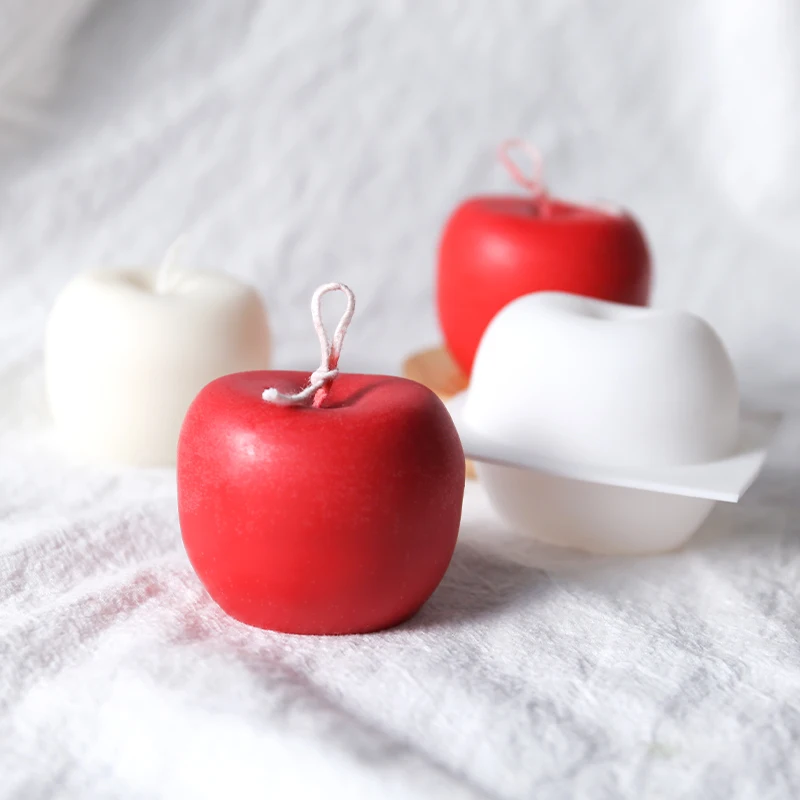 Apple Shape Silicone Soap Moldes para Bolo Mousse, Molde De Velas, Decoração De Festa De Casamento, Véspera De Natal, Presentes