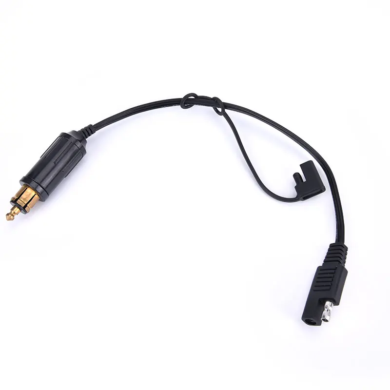 DIN Hella Powerlet Plug To SAE Battery Adapter Connector Cable For Motorcycle