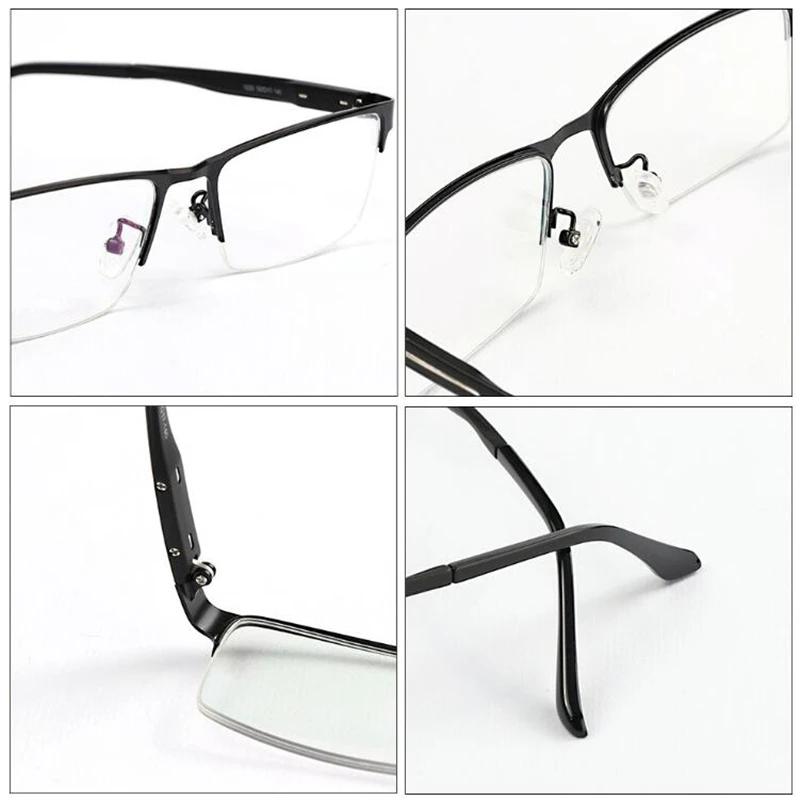 Half Frame Square Myopia Photochromic Spectacles Women Men Semi-Rimless Metal Chameleon Nearsighted Glasses 0 -0.5 -0.75 To -6.0