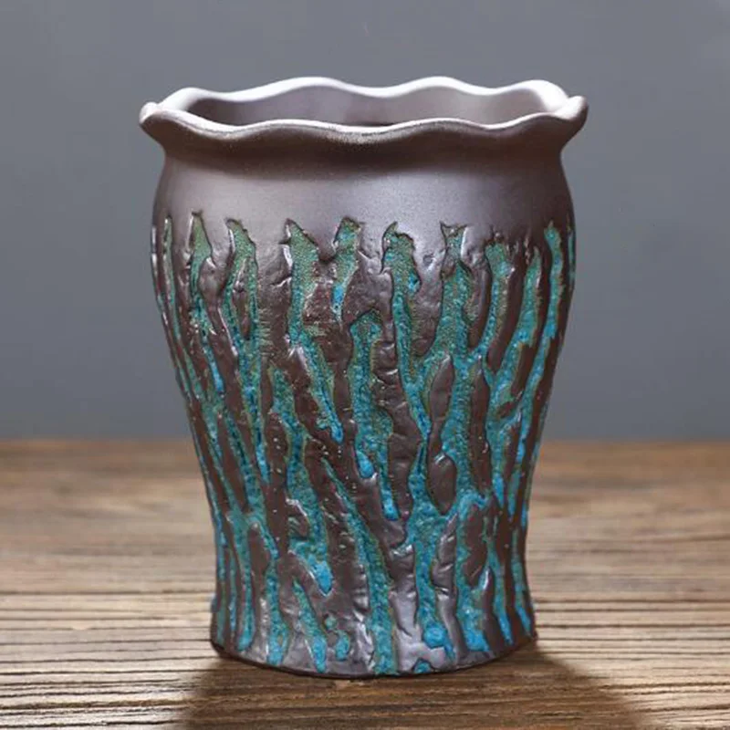 Kreatywny soczysty doniczka zielony wazon na rośliny sadzarka doniczka do Bonsai macetas biura na biurko ozdoby wyroby ceramiczne Garden Art