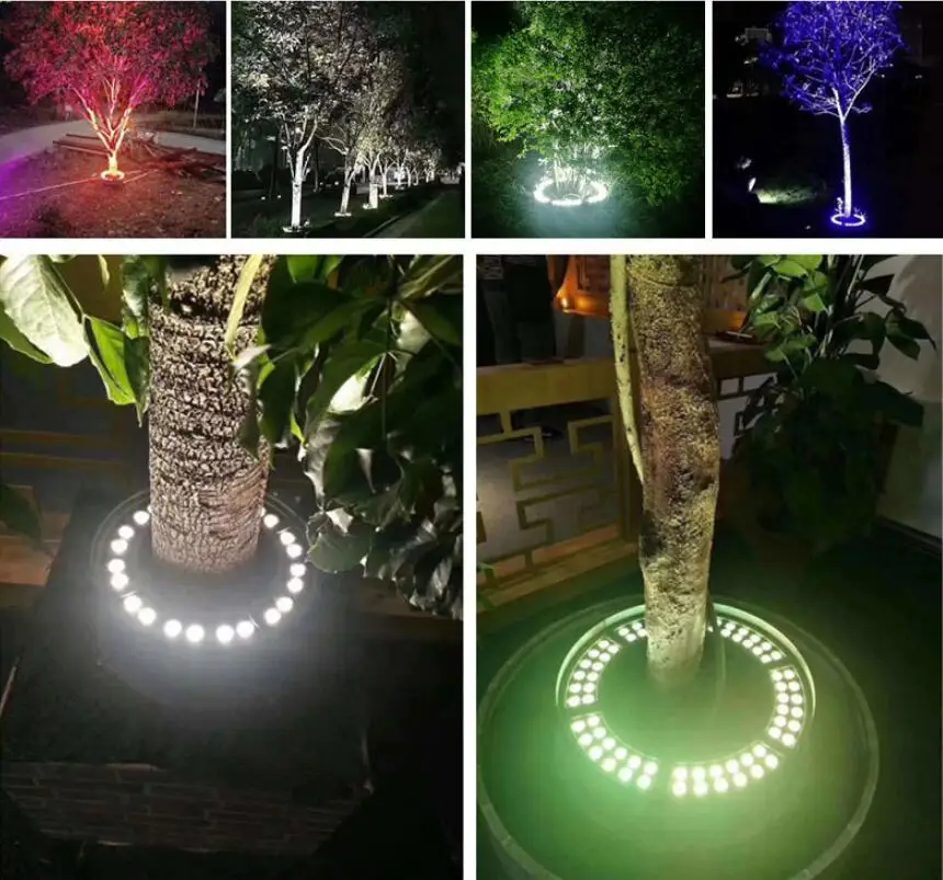 A decoração do pátio conduziu luzes do caminho da árvore da paisagem luzes do caminho da árvore da cor spotlight gramado quintal luz ao ar livre 24v 24w