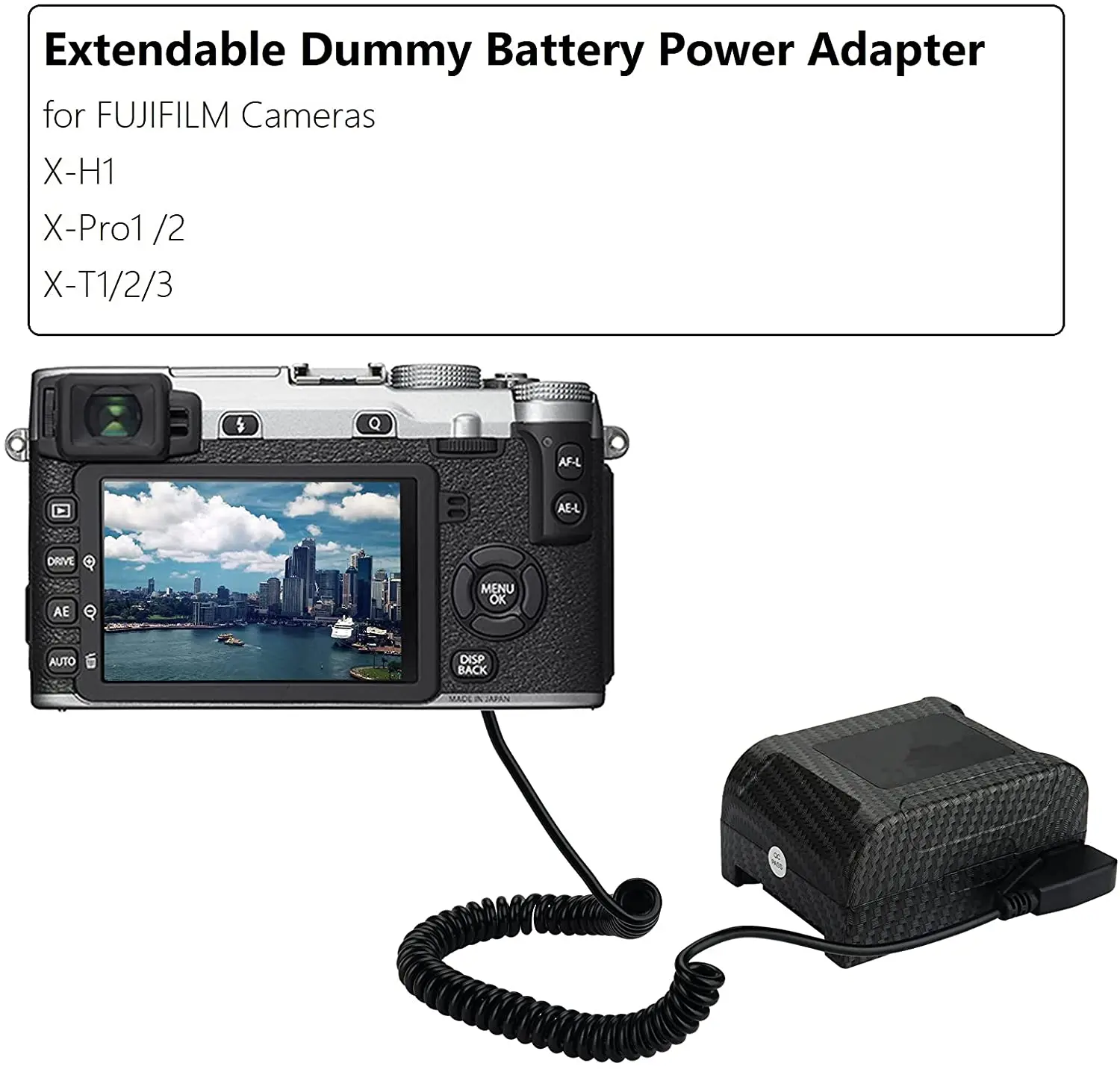 DTap to FUJIFILM CP NP W126S Intelligent Dummy Battery Coiled Cable for  FUJIFILM XT1/XT2/XT3/XT10/XT20/XT30 Cameras