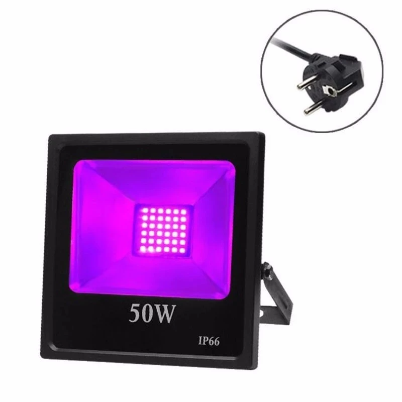 4pcs UV LED Floodlight IP66 30w 50w 80w 100w AC85-265V Blacklight for DJ Disco Night Clubs Bar KTV Stage Holiday Light Effect