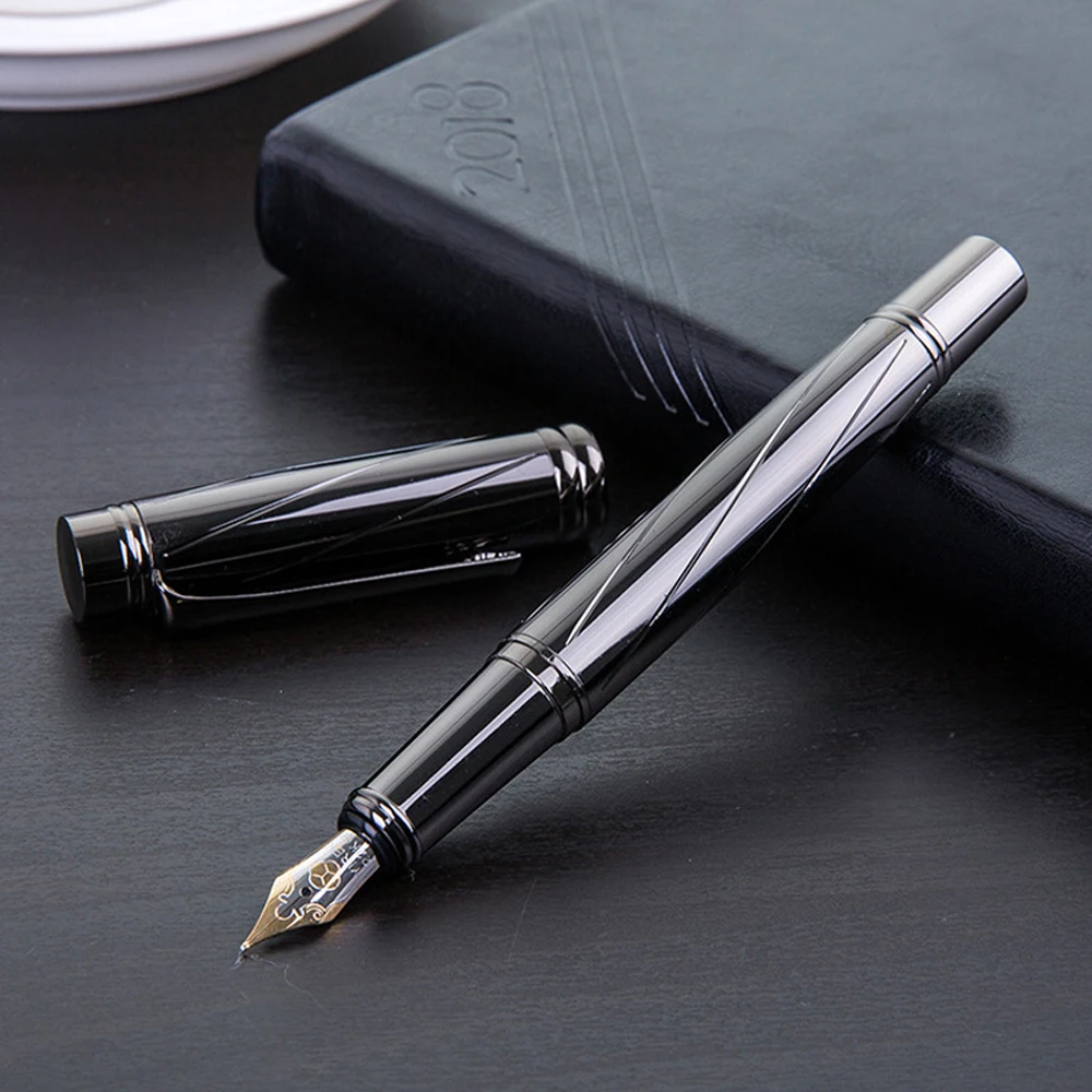 Hohe Qualität Luxus Silber Überzug Brunnen Stift Business Schreiben Tinte Stifte Metall 0,5mm Schule Student Schreibwaren – Detail 1