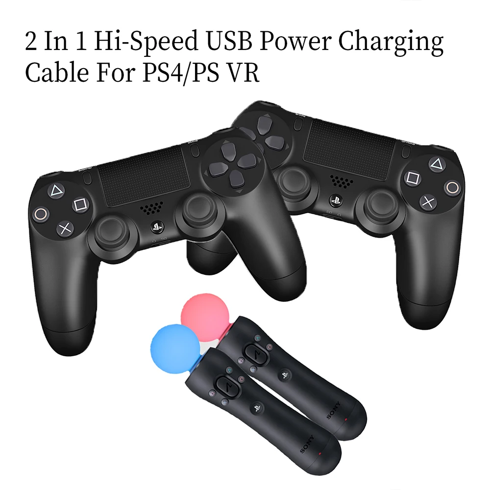 3.5M 2 In 1 Hi-Speed Micro USB 2.0 Charging Cable Sync Data Cord For PlayStation 4 Dual Shock PS4 Controller/PS3/PS VR