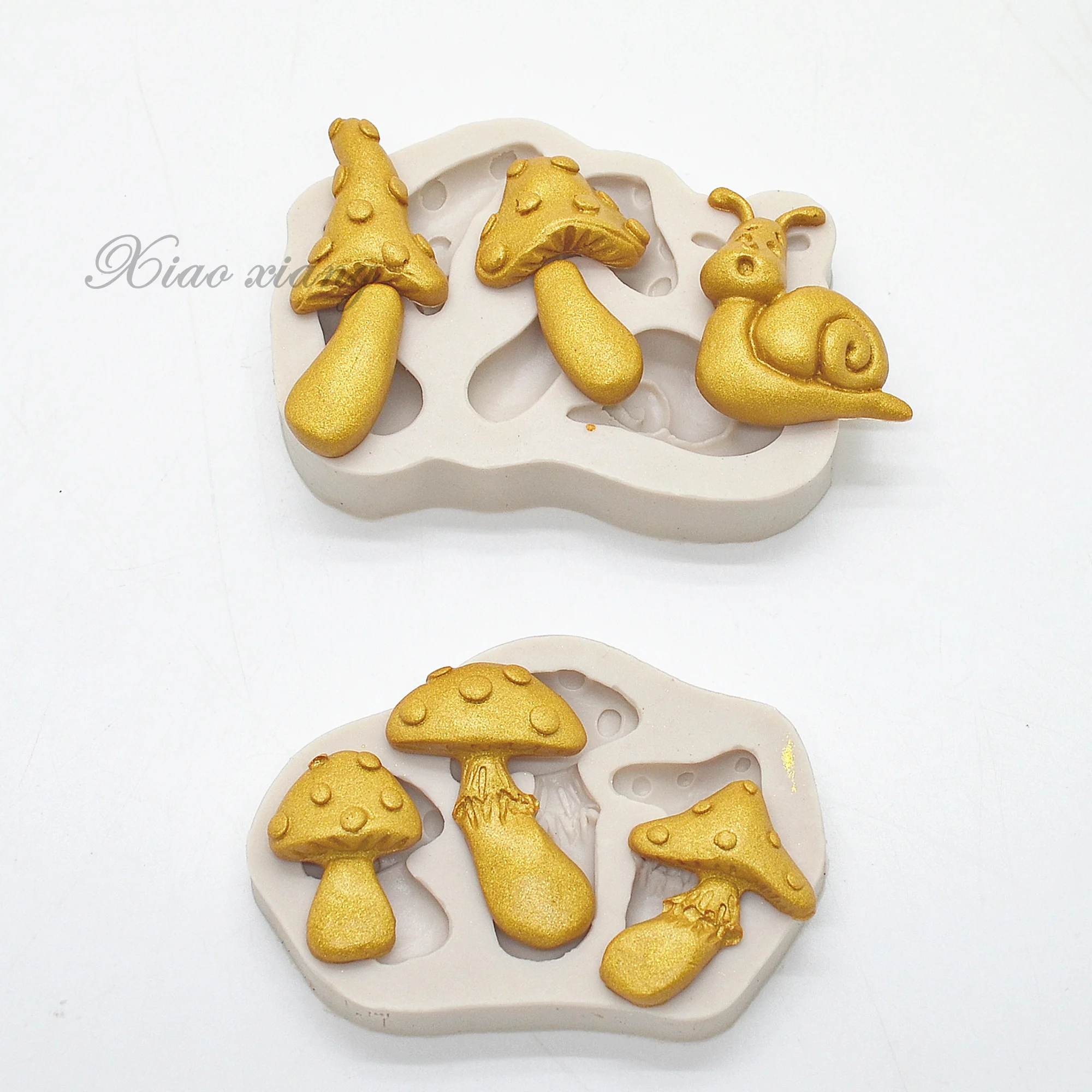 3D Forest Mushroom And Snails Silicone Molds Fondant Molds Cake Decorating Tools Candy Resin Clay Chocolate Mould M903