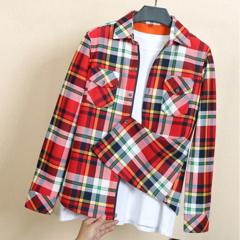 PEONFLY Big Size Velvet Thick Warm Women Plaid Shirt Female Long Sleeve Tops 2023 Autumn Winter Casual Blouse Femme