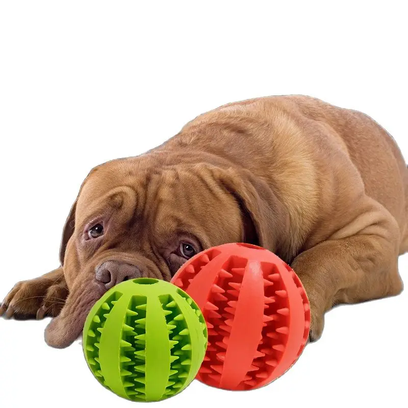 Dog Chew Toys Rubber Teeth Cleaning Ball Pet Puppy Funny Watermelon Toy Food Dispenser Put In Snacks Interact with Owner