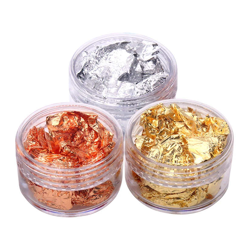 Gold Foil Paper Gold Foil Scraps for Decoration and Painting Imitation Gold Platinum 0.1g Copper Aluminum Flakes for Nail Decors