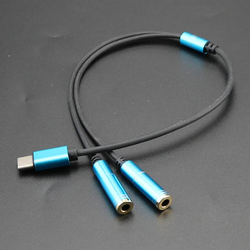 USB di Tipo C per Dual 3.5 Jack per Cuffie Connettore del cavo USB C a 3.5mm AUX Cuffie Adattatore Audio cavo per Huawei Per Xiaomi