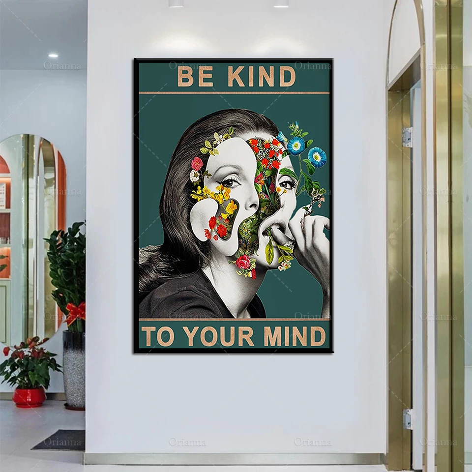 

Be Kind To Your Mind Wall Artwork Modular Paintings Cartoon Gifts Pictures Hd Prints Home Poster Canvas Living Room Decoration