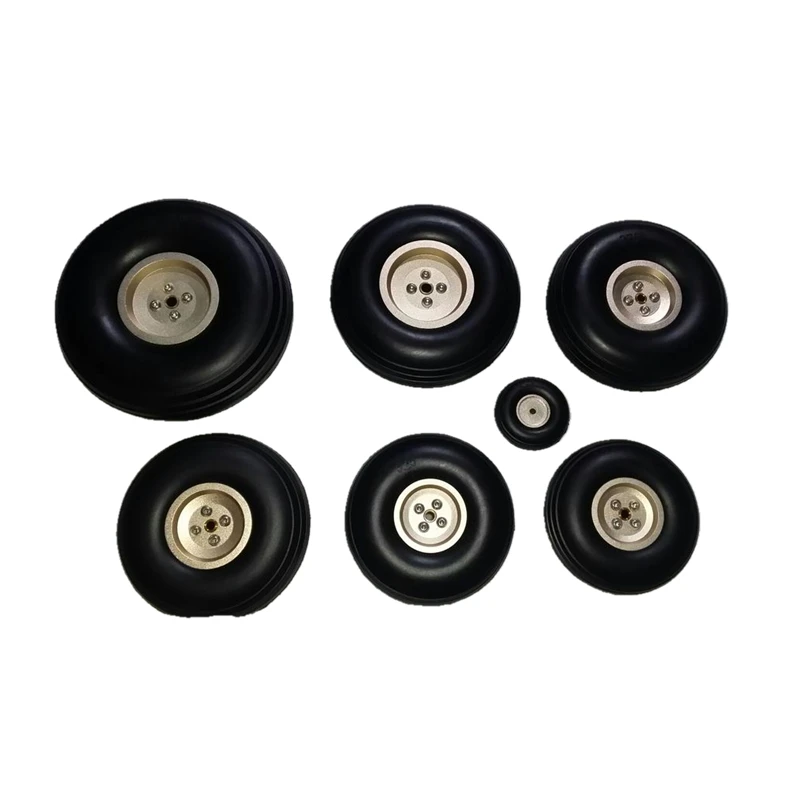 PU-wiel met aluminium naaf 2 stuks voor rc vliegtuig hobbyaandwielaccessoires