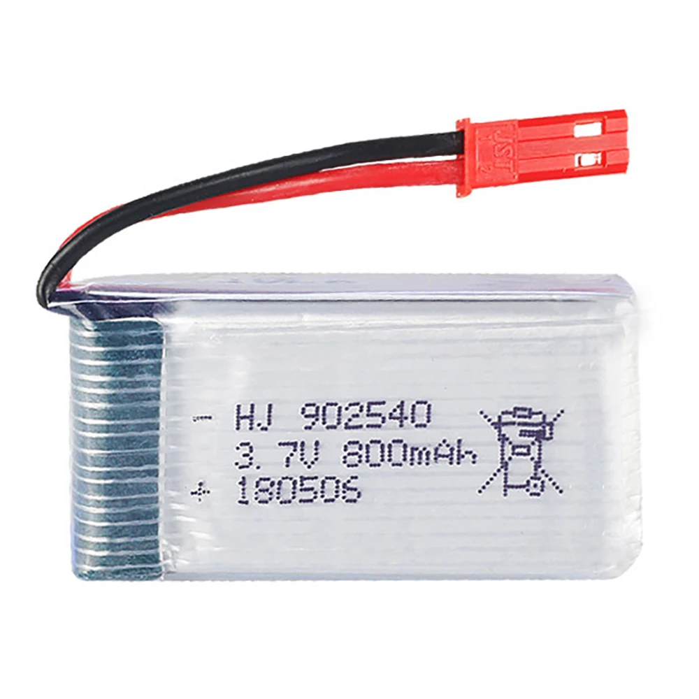 2/3/4/5pcs 3.7V 800mAh 902540 Lipo Battery With USB Charger Set For MJX X400 X300C X800 Quadcopter Parts RC Drone JST Plug