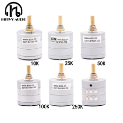 HIFI EIZZ Sound Potentiometer 2.0CH 24 Step Stereo Audio Amplifiers Volume Switch Control Attenuator ALPS 10K 25K 50K 100K 250K