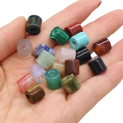 10pcs Natural Stone Beads Cylindrical Turquoises Yellow Jade Big Hole Beads for Making Jewelry Pendant Necklace 9x9.5mm