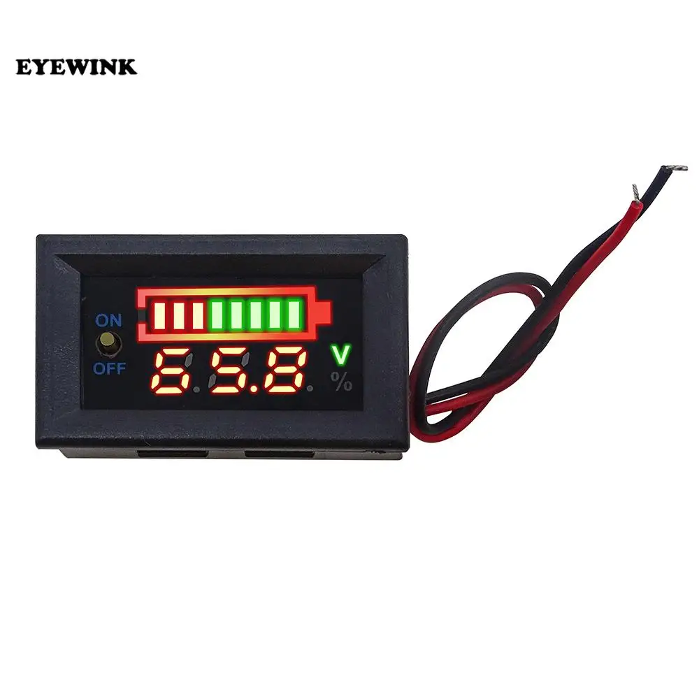 2S 3S 4S Li-ion Lithium 12V 24V 48V Lead-acid Battery with switch Voltage Meter Power Capacity Indicator Detect 8S Lifepo4 Lipo