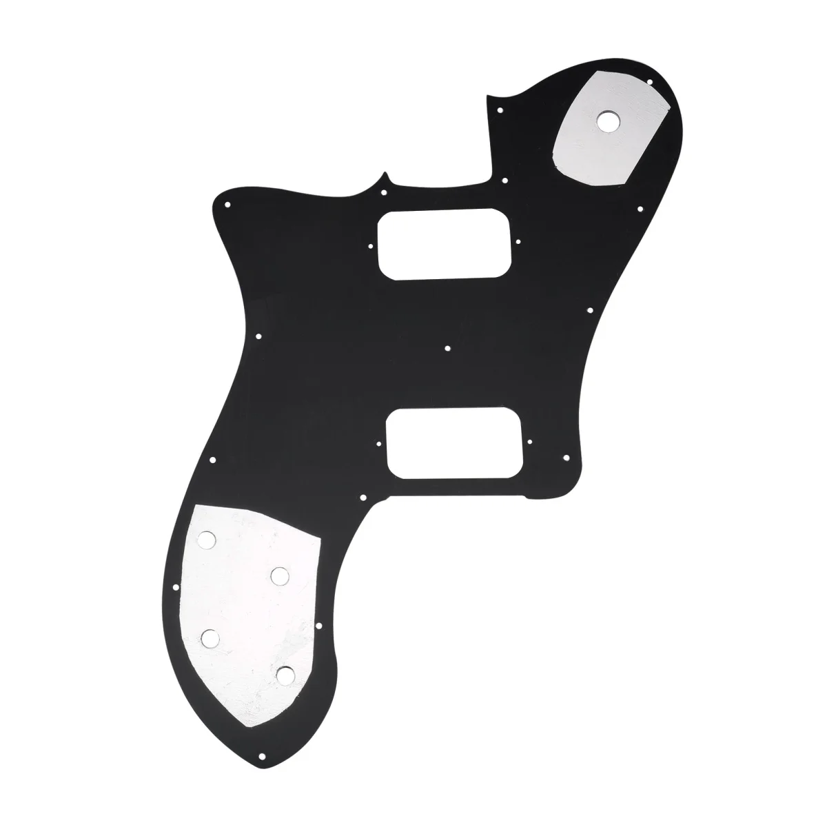 Musiclily Pro 15 Holes Uncovered HH Guitar Pickguard for Mexico Fender 72 Tele Deluxe Style Electric Guitar, 3ply Black