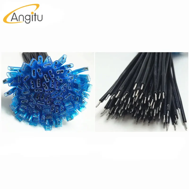 Angitu 50pcs 6.3/4.8/2.8MM Terminal Pin Crimped Cable Spring Terminal QWT Electric Quick Butt Spade Faston Wire Cable