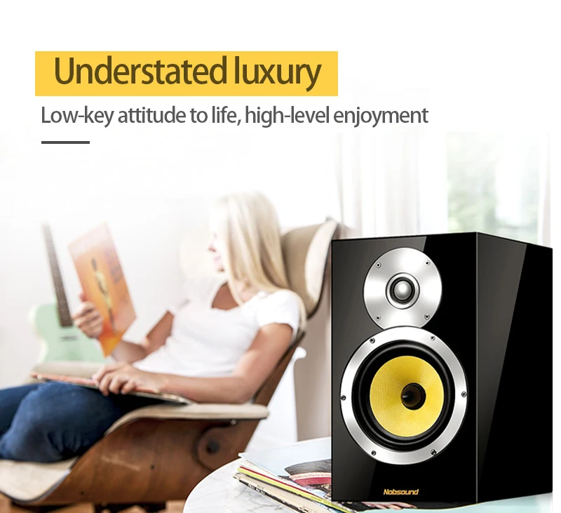 KYYSLB 120W 4 Ohm DM5 Wooden Amplifier Speaker Bullet Bass Bookshelf Speaker Preposition Monitor HIFI Passive Fever Speaker