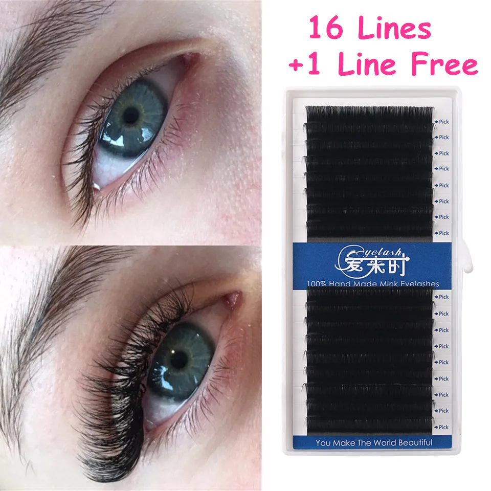17 Rows False Silk Mink Eyelash Extension Natural Long Fake Eye Lashes BCD All Sizes Eyelashes Volume Cilios Makeup Tools