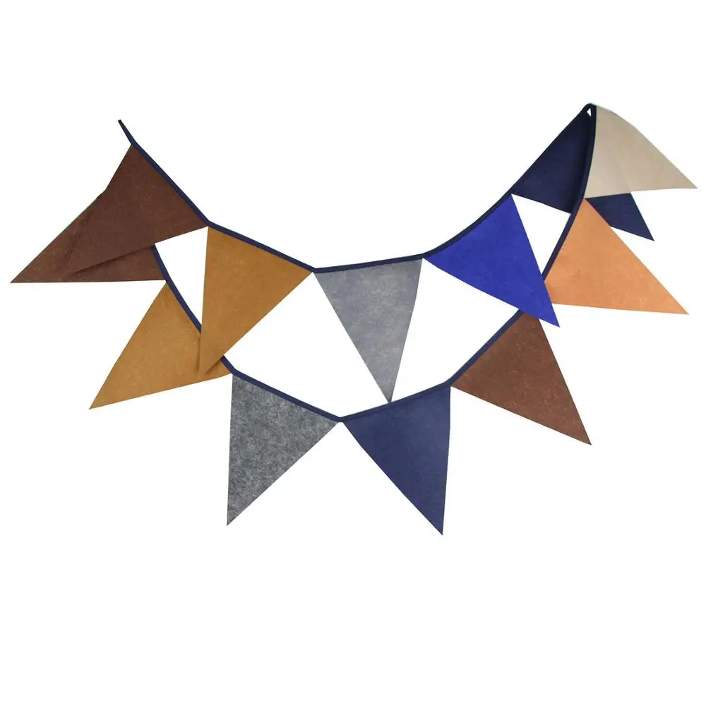 다크 브라운 부직포 웨딩 배너, 생일 파티 장식, 아기 방 장식 깃발, 2.8m 길이, 1 개