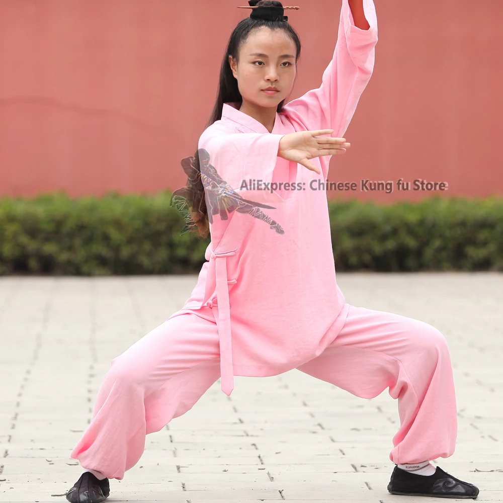 Custom Make 25 Colors Women\'s Daily Training Tai chi Suit Wing Chun Martial arts Shaolin Uniforms Kung fu Jacket pants