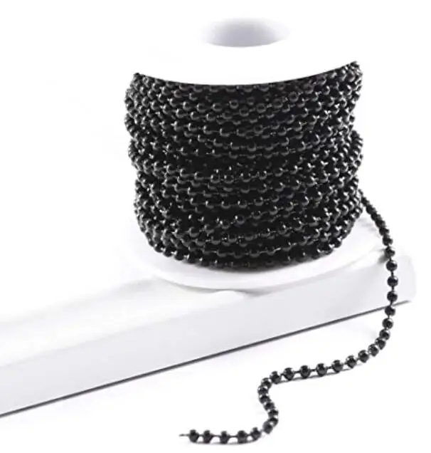 5meter Lot 3mm/4mm Plated Black Stainless Steel Ball Bead Chains Jewelry Findings Marking DIY Necklace