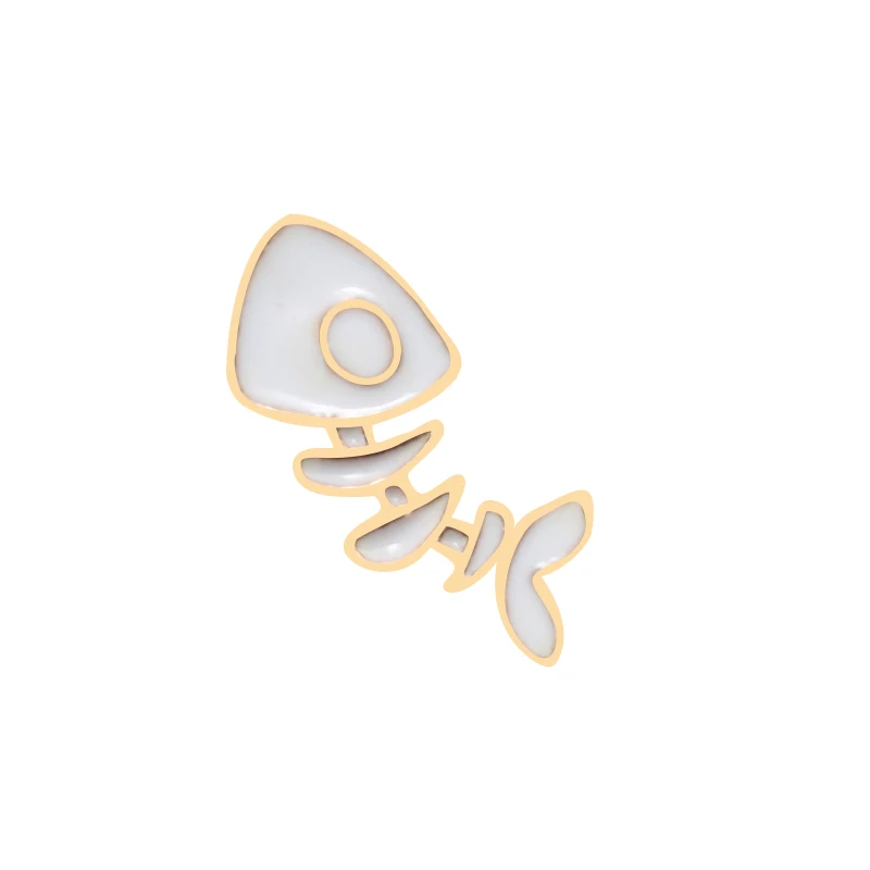 Cartoon Fishbone Brooches Enamel Pin Women Men Child Clothes Jackets Shirt Collar Pin Personality Badge Fantasy Gifts Jewelry