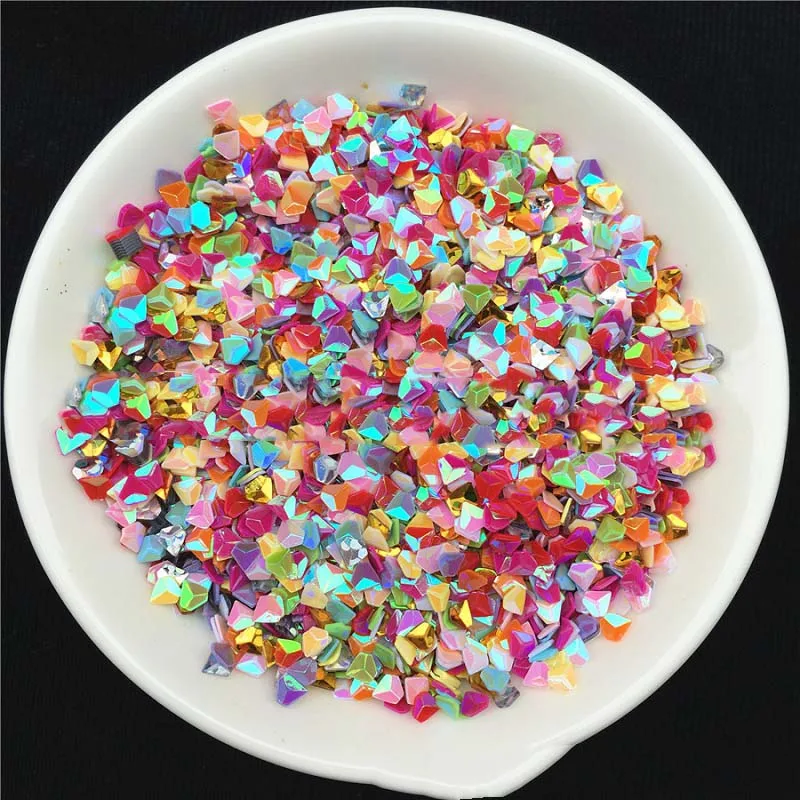 1000g/Lot Nail Art Decoration Diamonds Shape Sequins Glitter Metal Crystal Beads Christmas Design DIY Accessories