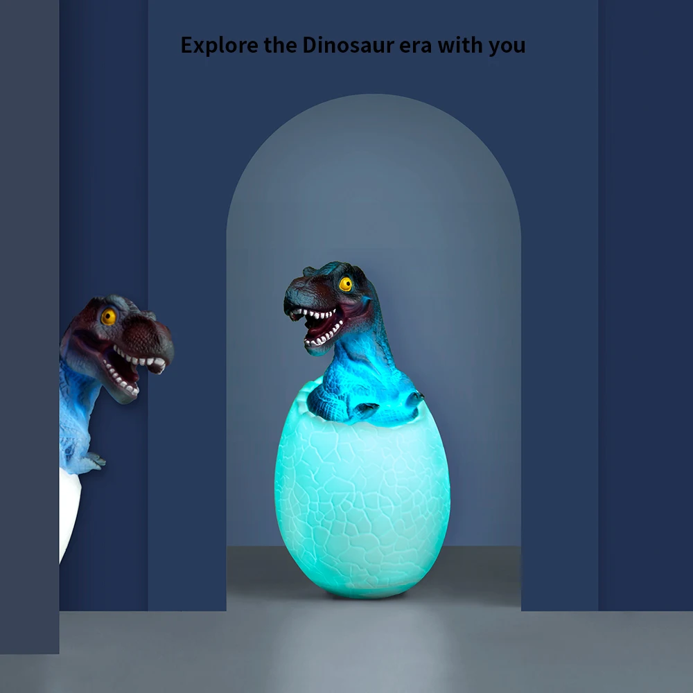 3D Printed Dinosaur Egg LED Night Lamp Remote Control 16 Colors USB Rechargeable Dinosaur Lamp For Children\'s Lights Night