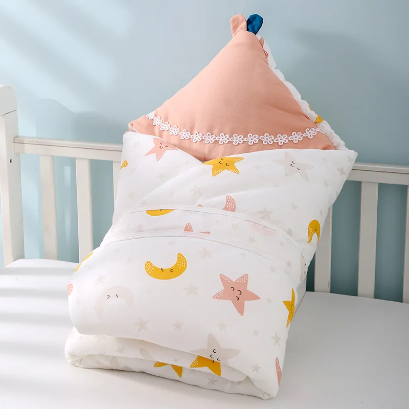 Bebê bonito anti-pontapé saco de dormir algodão envelope cobertores dos desenhos animados recém-nascidos swaddle wrap