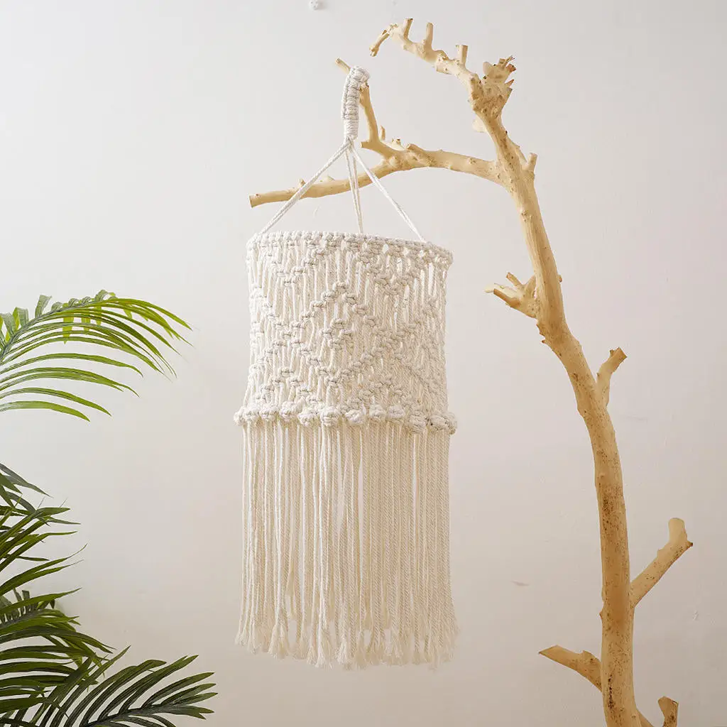 Klosz do lampy Macrame tkany klosz Boho pokrywa na światła dekoracja sypialni