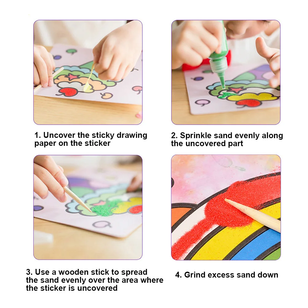 10/24/26 Sheet DIY Sand Painting Cards Drawing Art Craft Kid Education Toy Early Educational Learning Creative Drawing Toys