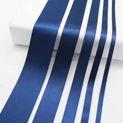 5 Meter/Lot Navy Blue Solid Color Grosgrain Ribbon Satin Ribbon Dot Printed Tapes DIY Craft Accessories 6mm 9mm 16mm 25mm 38mm