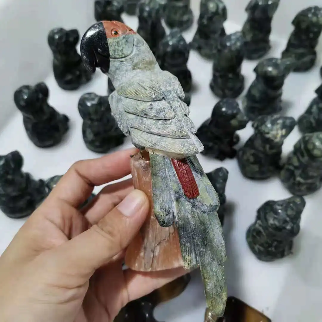 天然石,鳥の置物,オウム,家族の装飾のための宝石 - AliExpress 15