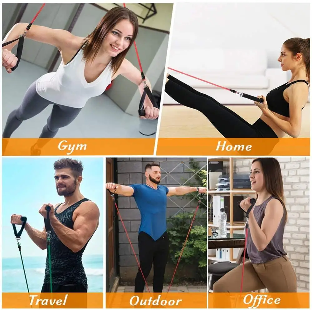 11 Pcs Resistance Bands Set Crossfit Training Exercise Yoga Tubes Pull Rope Rubber Expander Elastic Bands Fitness with Carry Bag