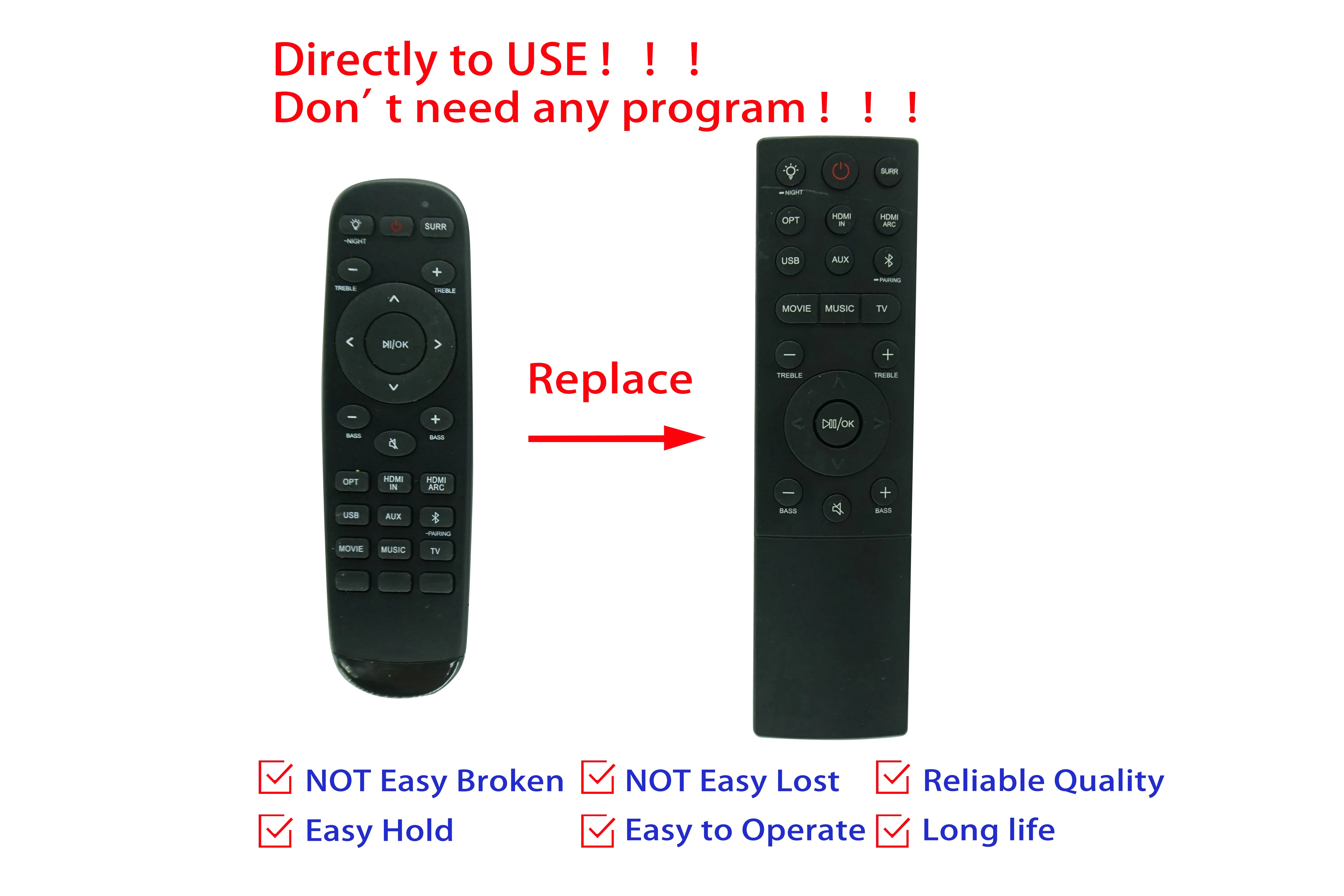 جهاز تحكم عن بعد للتلفزيون صوت بار المتكلم ، TCL ألتو 8I ، TS8111 ، TS8132 ، 2.1 قناة أتموس ، جاهز