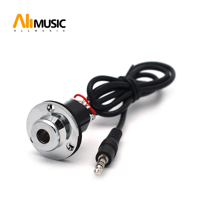 

10pcs Guitar/Ukulele Equalizer Preamp Replacement EQ Output Cable 3.5mm input Jack and 6.5mm output Round Endpin Jack