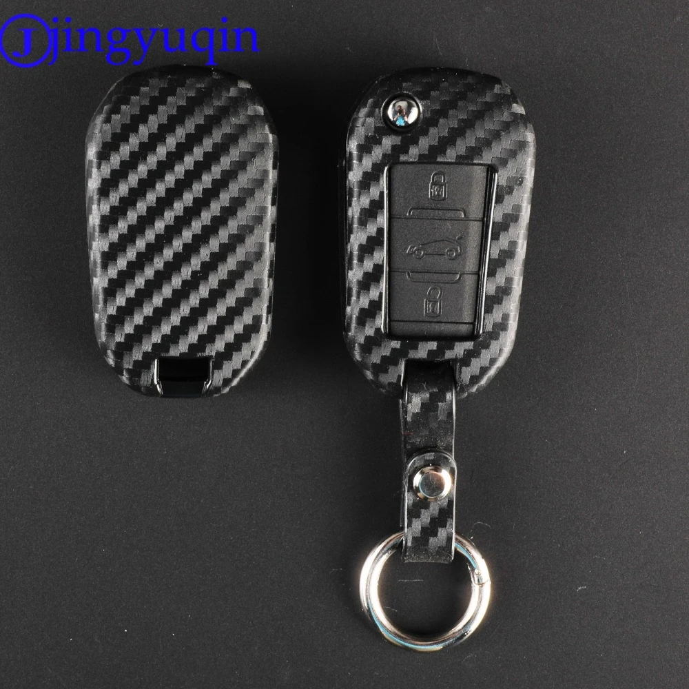 Jingyuqin Carbon Silikon Fernbedienung Klappschlüssel Fall Abdeckung für Peugeot 3008 208 308 508 408 2008 für Citroen C4 CACTUS C5 C3 C4L