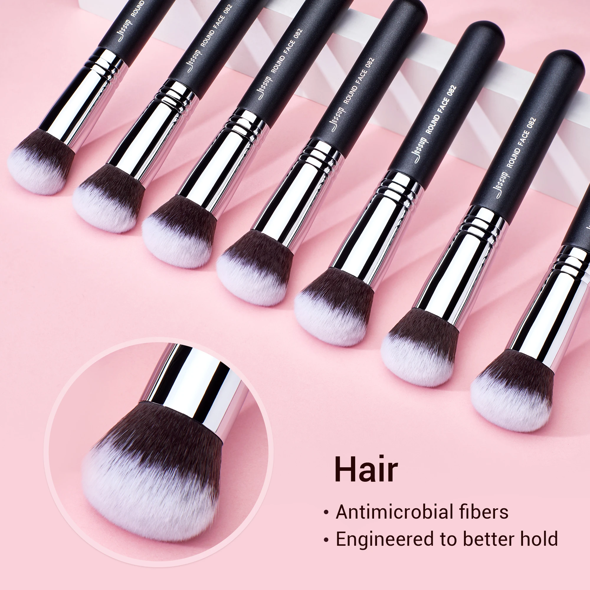 Jessup Powder brush Makeup Face beauty tool Synthetic hair Foundation Blending Cosmetic Round 082