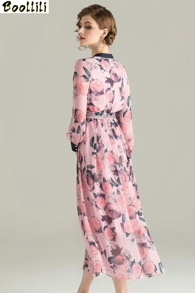 

Maxi Vintage Elegant Chiffon Dress Women Spring Autumn Long Sleeve Party Dress 2023 Ladies Dresses Floral Dress Vestidos