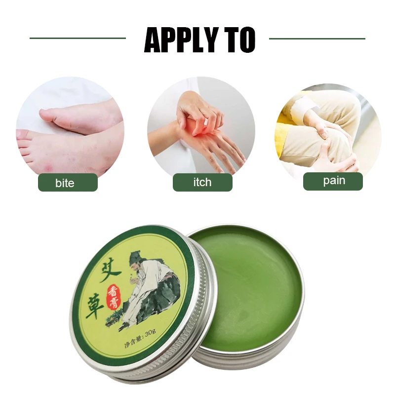 30g 100% Original Wormwood Balm Moxa Moxibustion Cooling Cream Anti Motion itching Refreshing Ointment For Human Health