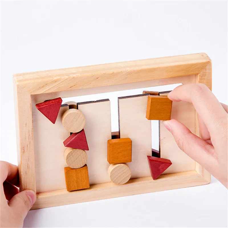 Baby Montessori Toy Wooden Learning Shape Matching Toy Logical Reasoning Training Puzzles Game Children Early Educational Toy